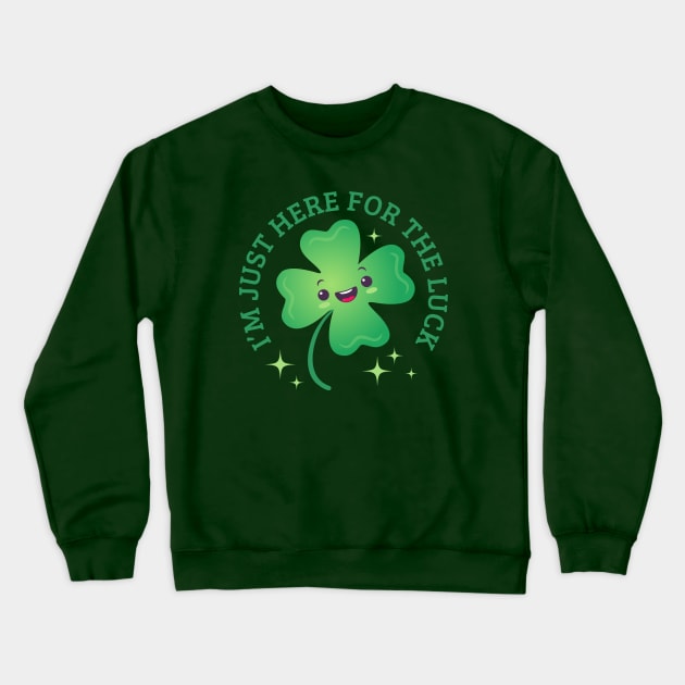 Cute four leaf lucky clover in cute kawaii style Crewneck Sweatshirt by Sir13